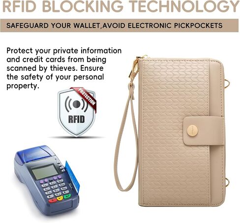 Prettyzys Wallet Women Rfid Crossbody Bag Handbag - Handmade Blocking Wristlet Clutch Zipper for Ladies Teenage Girls in Saudi Arabia
