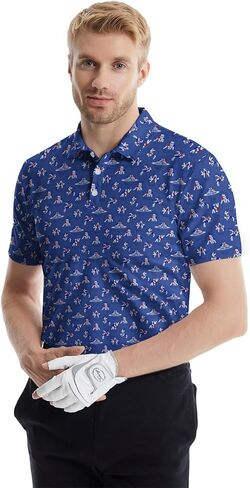 Golf Polo Shirts for Men Funny Short Sleeve Polo Shirts Golf Gifts Quick Dry Moisture Wicking Mens Hawaiian Polos Shirt in Saudi Arabia