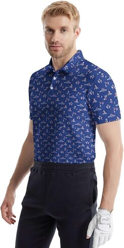 Golf Polo Shirts for Men Funny Short Sleeve Polo Shirts Golf Gifts Quick Dry Moisture Wicking Mens Hawaiian Polos Shirt in Saudi Arabia