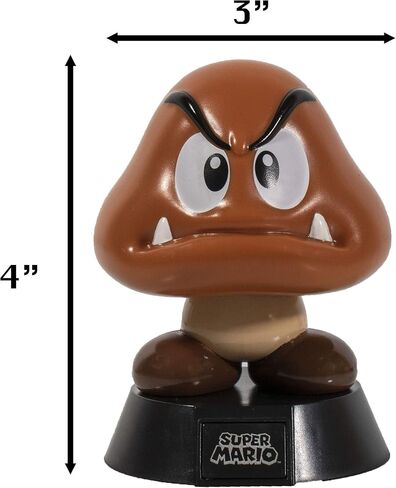 Paladone Super Mario Goomba 3D Light Ideal for Kids Bedrooms, Office and Home Pop Culture Gaming Merchandise, 50 W, Multi-Colour in Saudi Arabia