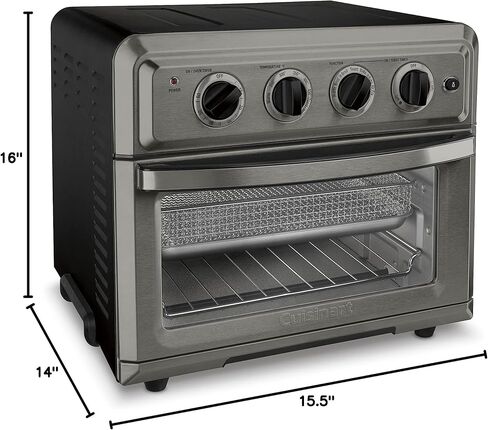 مقلاة هوائية كويزينارت + فرن محمصة حراري، فرن 8-1 مع خيارات خبز وشواية وشواية ودافئة، ستانلس ستيل، TOA-70 (أزرق داكن) in Kuwait