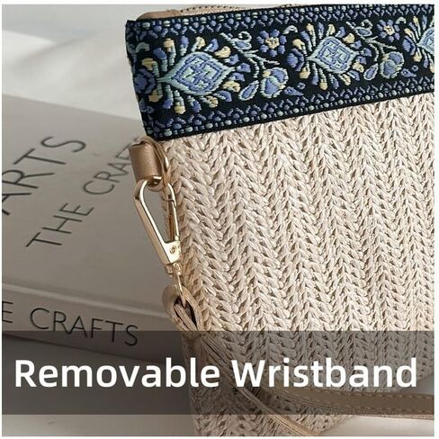 Komociya Straw Clutch Purses for Women, Bohemian Wristlet Wallets Summer Woven Straw Bags Casual Handbag in Saudi Arabia