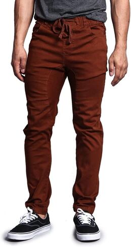 Victorious Men's Joggers Twill Pants JG804 - Dark Dark Wheat - Large in Kuwait
