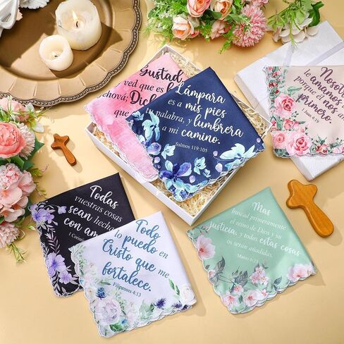 30 PCS Regalo Cristianos en Español Para Mujer Oración Cristiano Pañuelo Regalo de la Iglesia remiosa in Saudi Arabia
