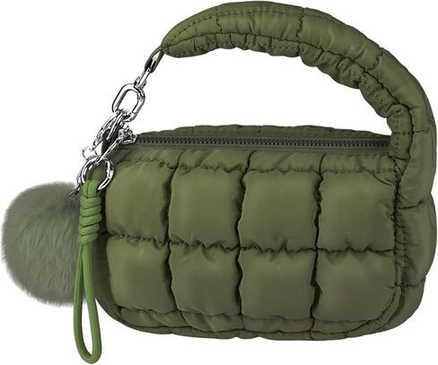 Women Quilted Wristlet Bag Puffer Handbags Purse in Kuwait