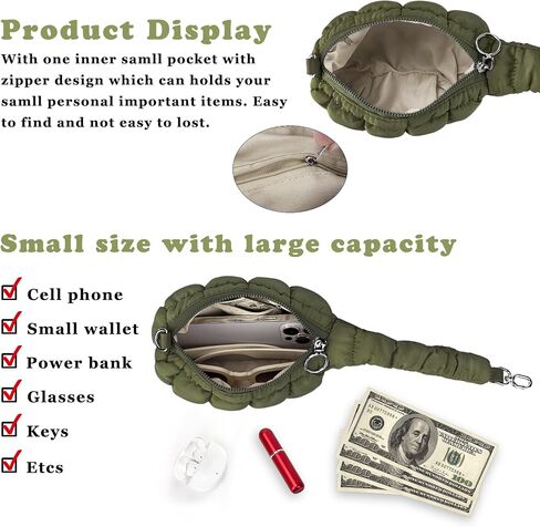 Women Quilted Wristlet Bag Puffer Handbags Purse in Kuwait