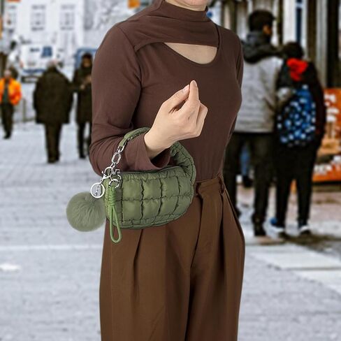 Women Quilted Wristlet Bag Puffer Handbags Purse in Kuwait