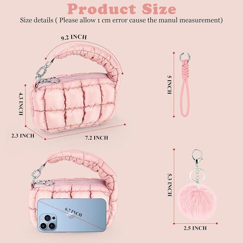 Women Quilted Wristlet Bag Puffer Handbags Purse in Kuwait
