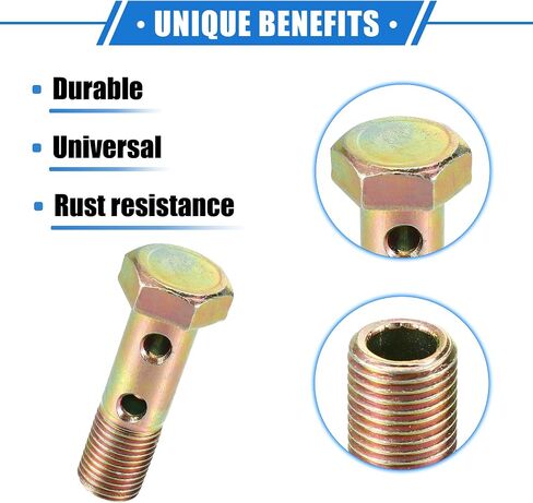 مجموعة مزدوجة Banjo Bolt Kit ، M12x1.25 طول 45 ملم متري الخيط توربو خط الفرامل محول عالمي للسيارة نغمة برونزية معدنية مع معادن ث/غسالات in Kuwait