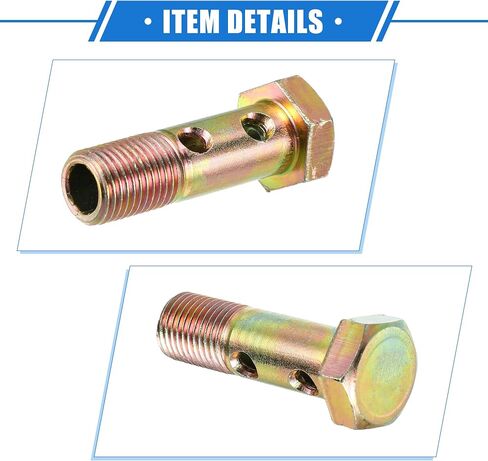 مجموعة مزدوجة Banjo Bolt Kit ، M12x1.25 طول 45 ملم متري الخيط توربو خط الفرامل محول عالمي للسيارة نغمة برونزية معدنية مع معادن ث/غسالات in Kuwait