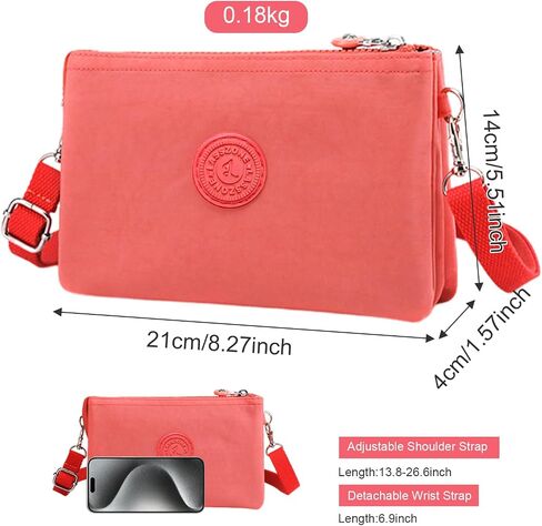 Small Crossbody Bag for Women Lightweight Nylon Shoulder Handbag Multi Pocket Clutch Purse Mobile Phone Bag in Saudi Arabia