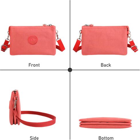Small Crossbody Bag for Women Lightweight Nylon Shoulder Handbag Multi Pocket Clutch Purse Mobile Phone Bag in Saudi Arabia