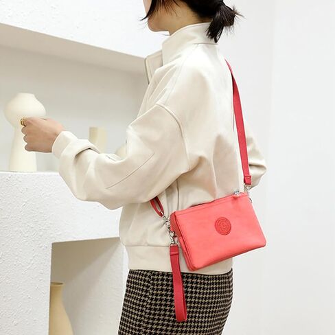 Small Crossbody Bag for Women Lightweight Nylon Shoulder Handbag Multi Pocket Clutch Purse Mobile Phone Bag in Saudi Arabia