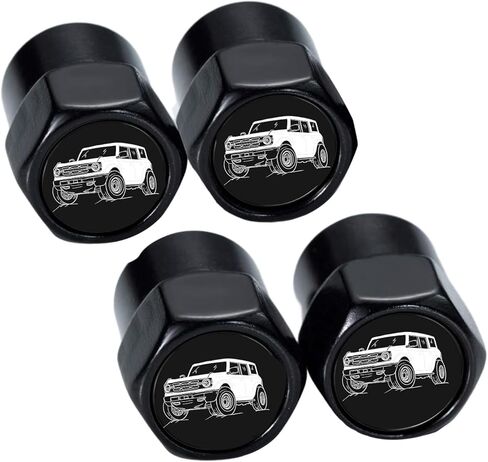 4Pack مضادات التآكل صمام الإطارات الجذعية قبعات الجذعية المعدنية السود in Saudi Arabia