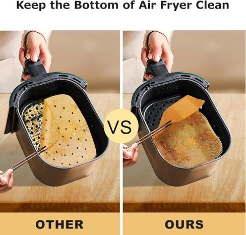 100Pcs Air fryer Baking Paper Rectangular - Air Fryer Baking Liners for Ninja Foodi DualZone 2-Basket Air Fryer DZ201, DZ401, FG551 Foodi Smart XL 6-in-1 Indoor Grill, Ninja Air Fryer Accessories in Kuwait