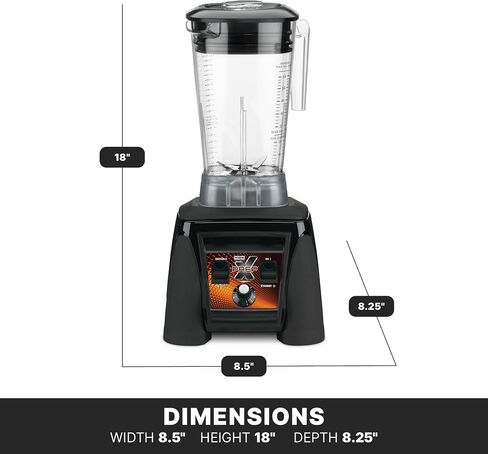 خلاط Waring Commercial MX1200XTX بقوة 3.5 حصان مع عناصر تحكم في الاتصال السريع المتغير وسعة 64 أونصة. حاوية كوبوليستر خالية من مادة BPA، 120 فولت، قابس 5-15 مرحلة in Kuwait