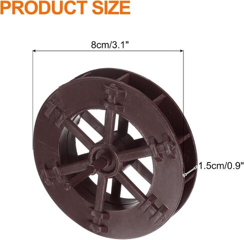 uxcell 4 Pcs Fountain Water Wheel, 3.1 Inch Desktop Fortune Statue Aquarium Wheels Decor Water Fountains Wheel Brown in Saudi Arabia