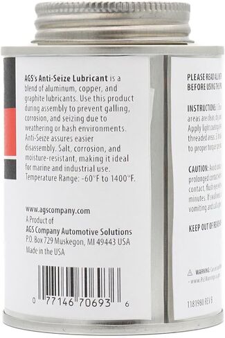 AGS Automotive Solutions Brush Top Can Thread-Magic Anti-Seize Lubricant for Bolts and Screws, 4 Ounces in Saudi Arabia
