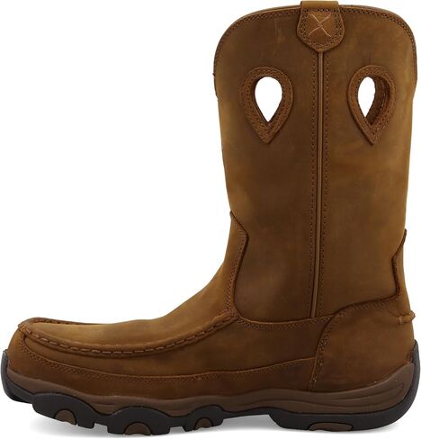 Twisted X Men’s 11" Comp Toe Boot - Pull-On Cowboy Boots Made with Composite Safety Toe, Full-Grain Leather Vamp and Shaft, Toe Cap and Heel Kick, and Reinforced Pull Holes, Distressed Saddle/Saddle, 11.5(W) in Saudi Arabia