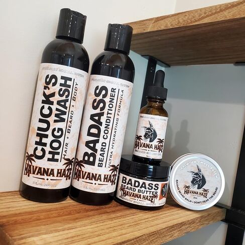 Badass Beard Care Beard Oil and Balm Trial Pack For Men - Pharaoh Scent - Natural Ingredients, Keeps Beard and Mustache Full, Reduce Itchy, Flaky Skin, Promote Healthy Growth in Kuwait