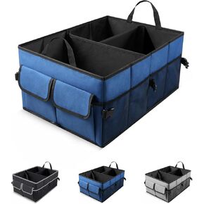 UYYE Auto Car Trunk Organizer,Compartments Collapsible Durable Organizer for Cargo Storage,Car Interior Accessories Trunk Storage Organizer with Adjustable Securing Straps and Non-Slip Bottom in Saudi Arabia