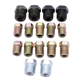 Stainless Brake Line Fitting Kit for 3/16" Tube Inverted Flare Silver (19 Fittings)