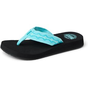Reef Women's Sandy Flip-Flop, Black/Blue, 9