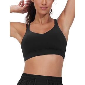 THE GYM PEOPLE Women's Double Spaghetti Strap Sports Bras Supportive Strappy Workout Bra with Padded