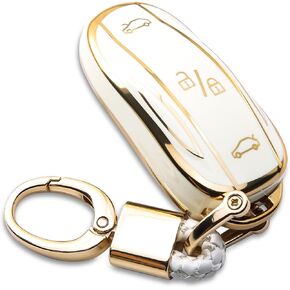 for Tesla Key Fob Cover TPU Key Case with Keychain Protection Accessories Compatible with Tesla Model 3/Y/S Smart Key