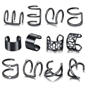 Hair Braids Dreadlock Non-Piercing Ear Clip Beard Beads Cuffs Clip Hair for Women Men Hair Accessories Styling Jewelry Tools (Gold)