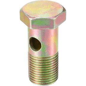 Double Banjo Bolt, G1/2" Length 53mm Turbo Brake Line Fitting Adapter Universal for Car Durable Metal Bronze Tone