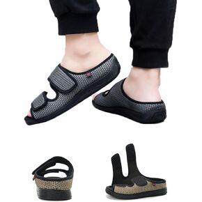 Men's Diabetic Shoes for Swollen Feet for Summer Freely Adjustable, Breathable, Cool, Soft Mesh Fabric Easy on and off