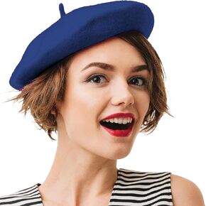 Kangaroo Vintage Classy French Hats - Stylish Wool for Adults for Cosplay and Costume Party - Beret for Men and Women Navy
