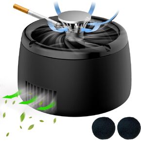 Smokeless Ashtray Indoor Home Ashtray Rechargeable Ashtray for Car Indoor Home Office Gift Black