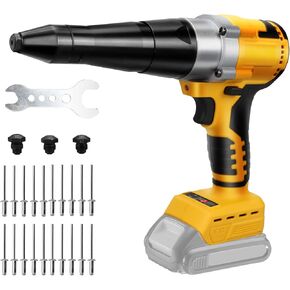 Cordless Rivet Tool Compatible with Dewalt Battery, Brushless Cordless Rivet Tool, LED Automatic Rivet Nut Hand Tool(Without Battery)