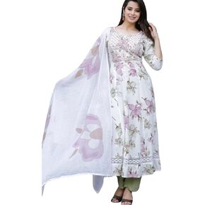 Women’s Floral Embroidered Cotton Kurta | Handmade Ethnic Wear for Office & Festive Use