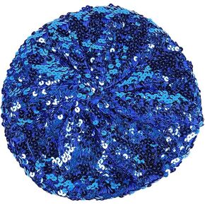 GSHLLO Sequin Beret Hat Glitter Beret Cap Womens Sparkly Cap Prom Party Hat Shiny Beanie Cap Fun Fashion Hat for Performance Silver