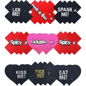 9 Pairs Nipple Pasties Lingerie Fun Words Text Print Bra Stickers Nipple Covers for Women Pasties Rave