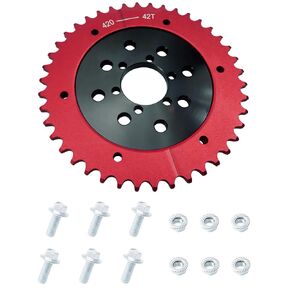 420 Chain Sprocket and 42 Tooth Mini Bike Split Sprocket Hub Adapter Fit for CT200U BT200X CT200U-EX Baja Warrior Massimo MB165 MB200 Predator 212CC 196CC 6.5HP 5.5HP Kart Parts, with Matching Screws