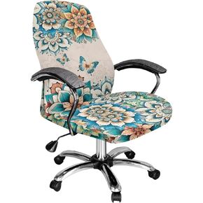 Talayituse Galaxy Print Home Office Chair Covers Stretchable Computer Desk Chair Covers High Back Universal Executive Boss Chair Covers Removable Gaming Chair Covers Machine Washable, L