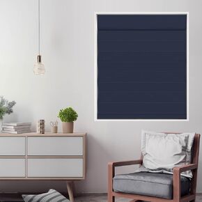 DEZ FURNISHINGS Cordless Blackout Roman Cellular Shade, 36"W x 72"H, Navy