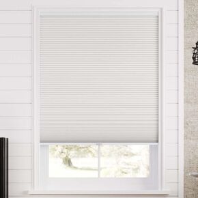 SelectBlinds عسل اللاسلكي غير اللاسلكي الظلال الخلوية - الكاملة للظلام والطاقة ، أبيض مميز ، داخل الجبل (36 "W × 66" H)