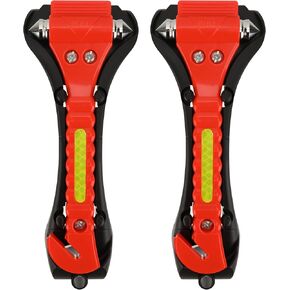 NINEMAX Car Window Breaker Seatbelt Cutter, Pack of 2 Car Safety Hammer Glass Breaker 2 in 1, Vehicle Escape Emergency Rescue Tool Window Punch Tool with Mount