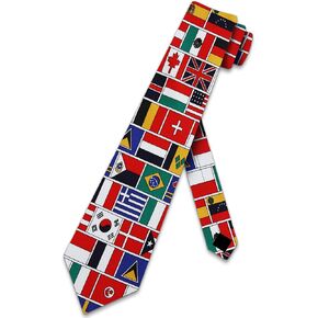 World Flags Neckties يربط رجال العلم الدولي