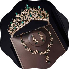 Kamirola Tiaras and Crowns for Women,3-pack Tiaras Earrings Necklace, Crystal Bridal Jewelry Set, Costume Party Halloween Prom Pageant Jewelry for Women(TR46)