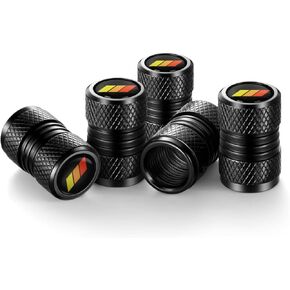5PCS Car Wheel Tire Valve Stem Caps Carbon Fiber Valve Covers Compatible with Toyota TRD Camry RAV4 Corolla Tacoma Accessories Aluminum Tire Valve Cap (A+Chain)