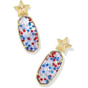 Kendra Scott Womens Elle Star Drop أقراط الذهب الأحمر الأبيض النجمة الأزرق وهم حجم واحد بحجم واحد