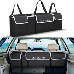 Trunk Organizer For Suv, Backseat Hanging Car Organizer And Storage,Large Capacity Foldable Trunk Organizer For Suv,Jeep/Truck/MPV,Car Accessories Interior(36"*10") Black