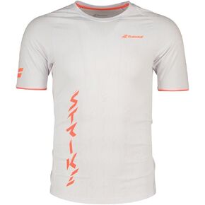 Babolat Strike Crew Neck Tee - White/Strike Red