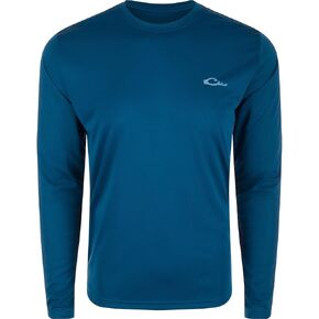 Drake Waterfowl Men's Icon Crew Americana Long Sleeve T-Shirt-Lightweight Soft Tee